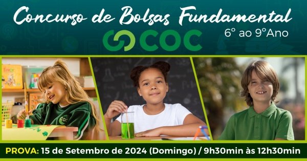 Concurso de Bolsas COC 2025 - Fundamental II em São Bernardo do Campo ...