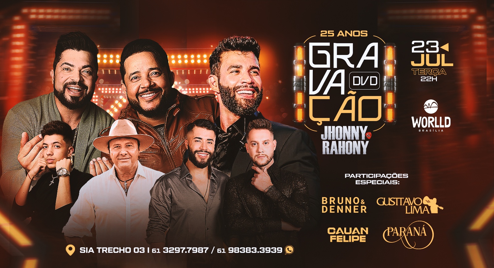 DVD JHONNY & RAHONY | Worlld Brasília em Brasília - Sympla