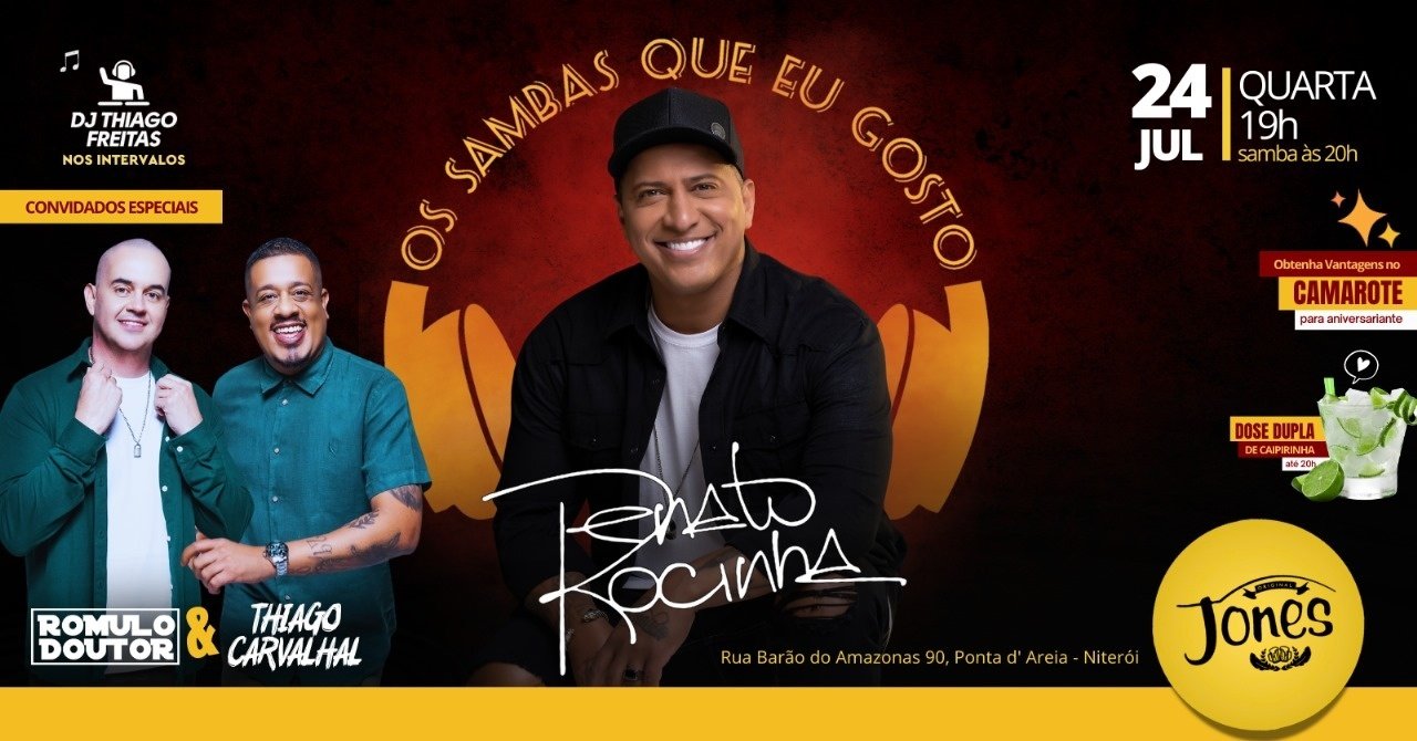 Colar Rocinha Renato da Rocinha convida Romulo Dr e Thiago Carvalhal em Niterói - Sympla