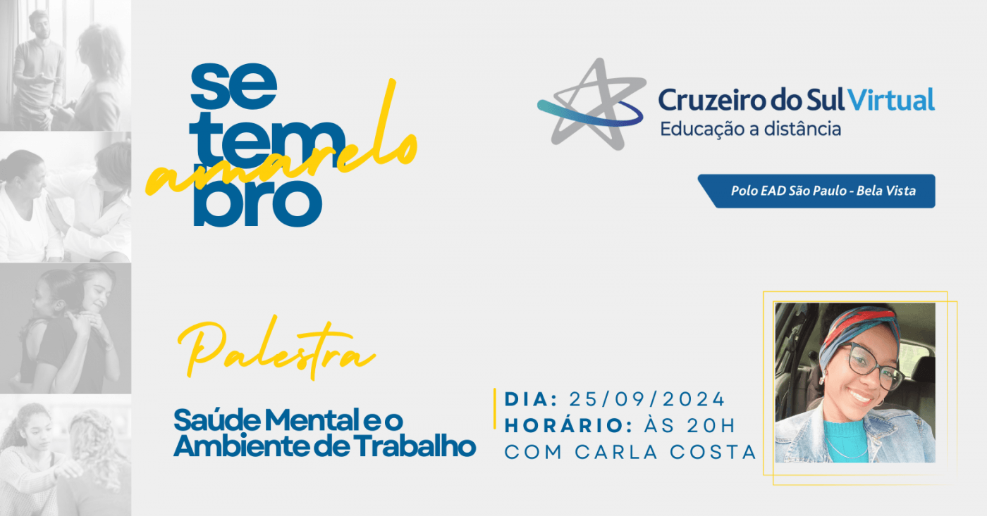 Setembro Amarelo - Saúde Mental e o Ambiente de Trabalho - online - Sympla