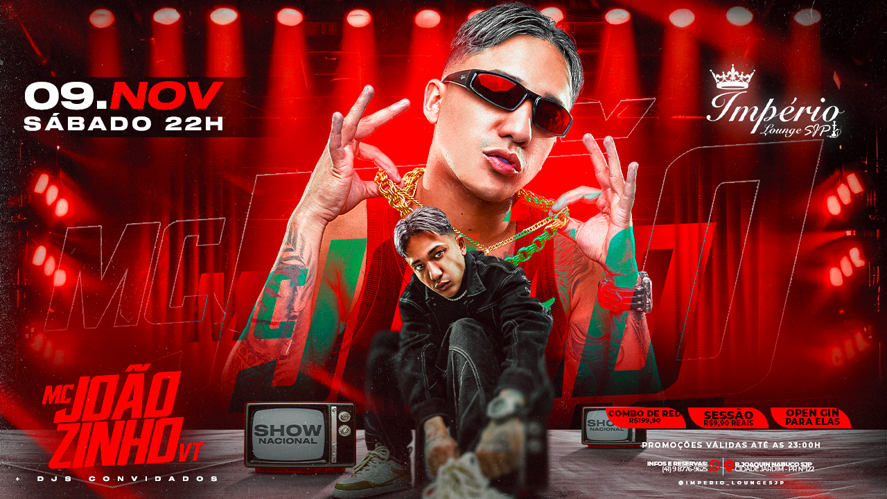MC JOAOZINHO DA VT (Show Nacional) em São José dos Pinhais - Sympla
