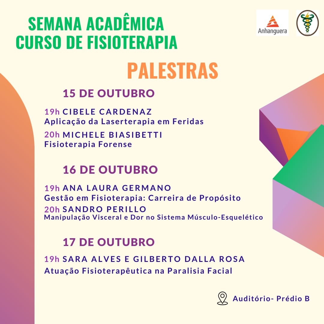 SEMANA ACADÊMICA DO CURSO DE FISIOTERAPIA PRESENCIAL em Porto Alegre ...