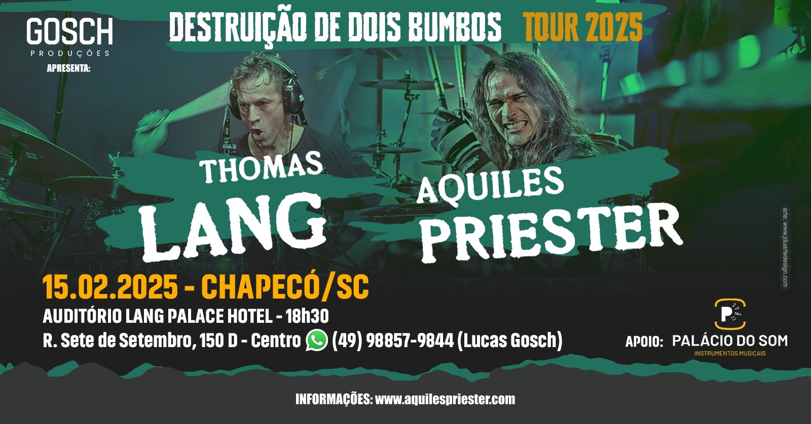 Workshow com Aquiles Priester e Thomas Lang em Chapecó - Sympla