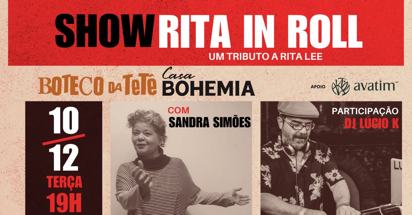 Rollo Rita Rita in Roll - Um tributo a Rita Lee por Sandra Simões em Salvador - Sympla