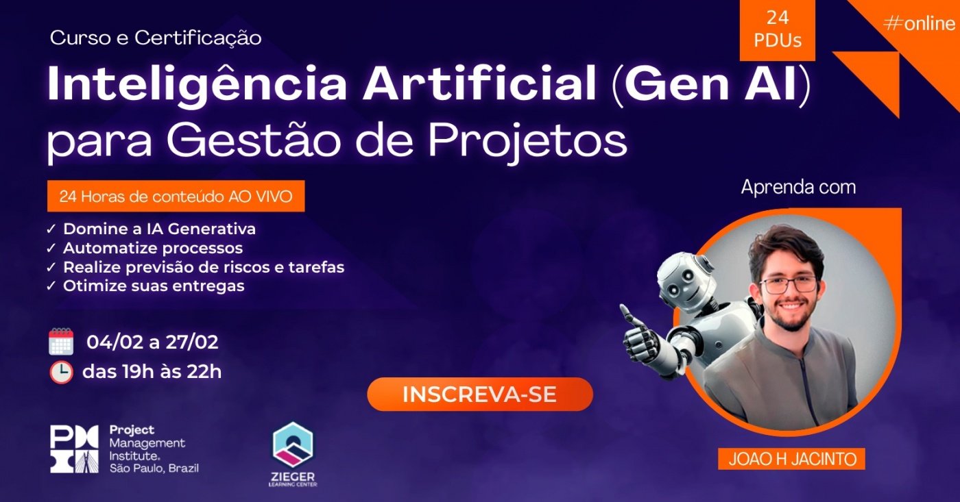 Curso Inteligência Artificial Generativa para Gestão de Projetos 2025 ...