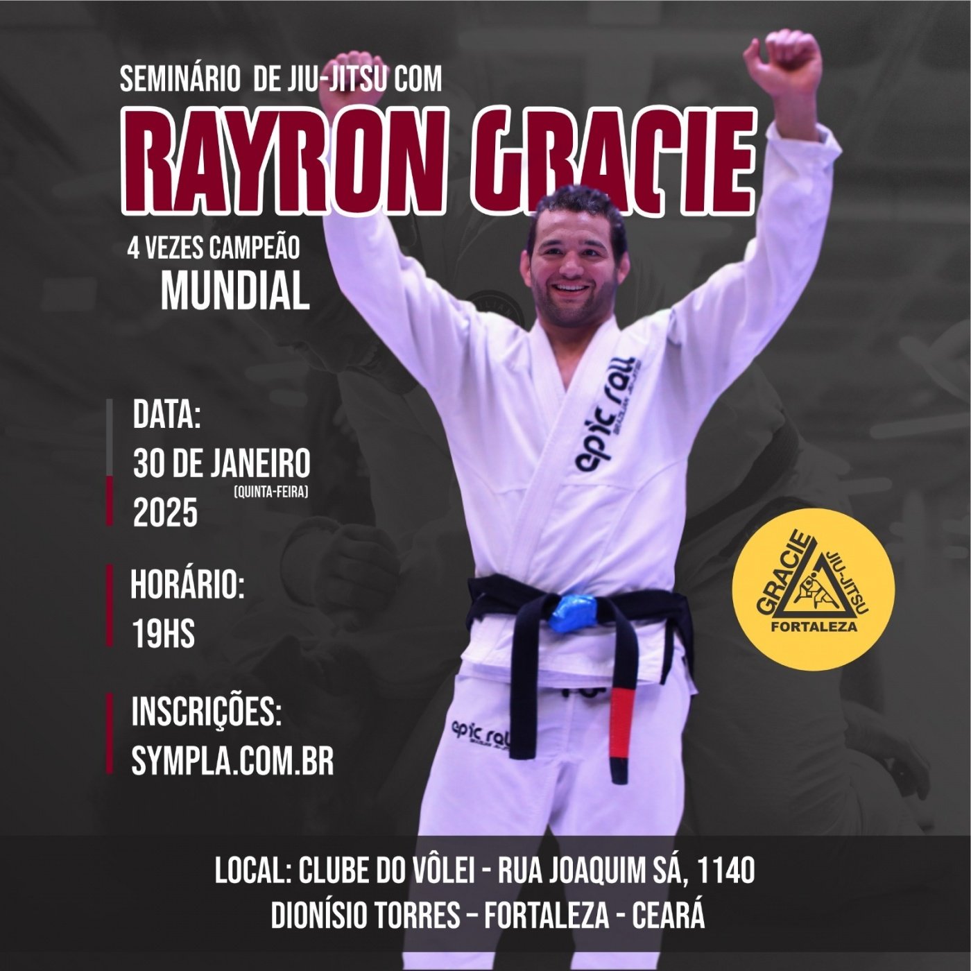 Seminário de JIU-JITSU com Rayron Gracie em Fortaleza - Sympla