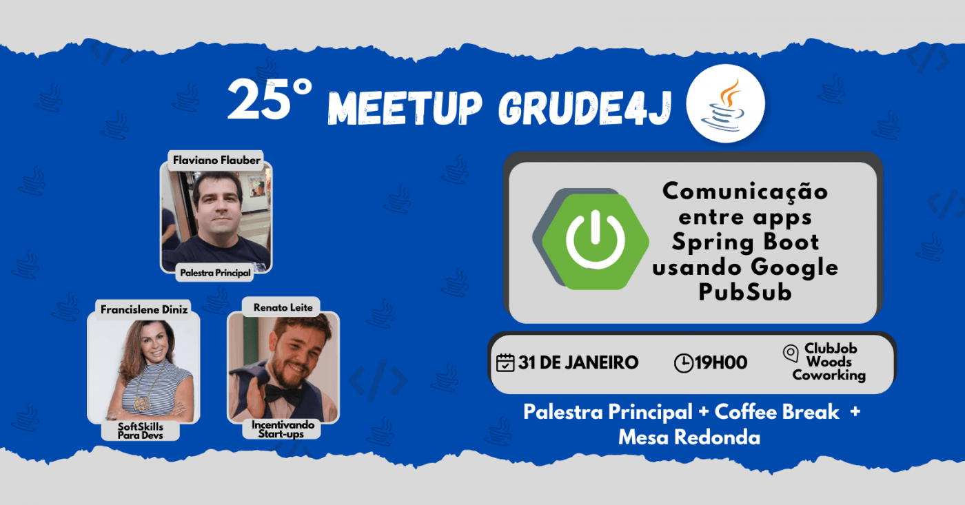 Meetup N. 25 da Comunidade Java Grude4J em João Pessoa - Sympla