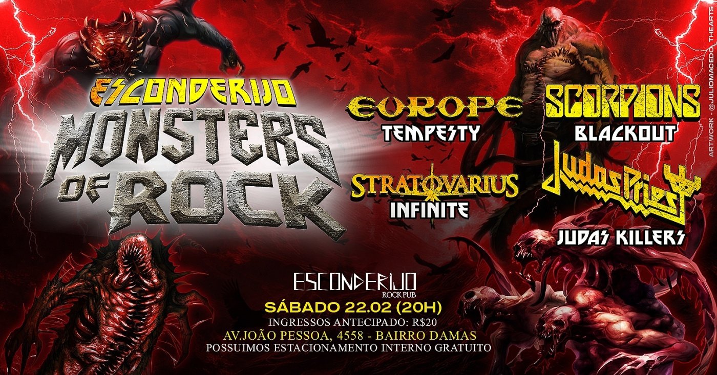 Monsters of Rock Esconderijo 2025 em Fortaleza - Sympla