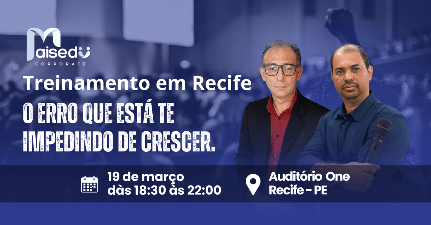 O erro que está te impedindo de crescer! em Recife - Sympla