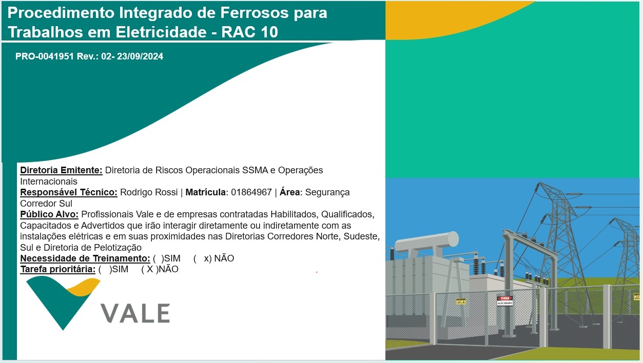 PRO-041951  Procedimento Integrado de Ferrosos para Trabalhos em Eletricidade - RAC 10