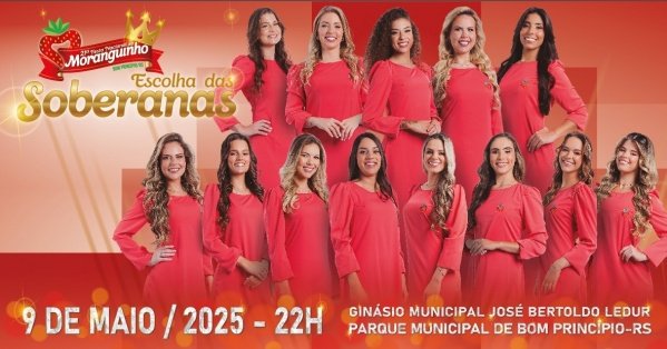 Banner ESCOLHA DAS SOBERANAS DA 21º FESTA NACIONAL DO MORANGUINHO