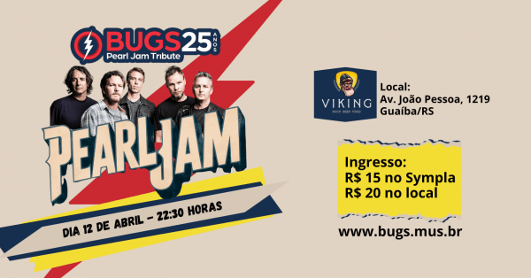 Show tributo ao Pearl Jam com a banda Bugs no Viking Rock Beer Food