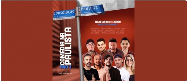 Banner QUARTAS COMEDIA NA PAULISTA - NO ACUSTICO COMEDY