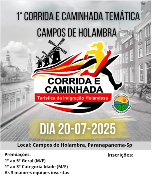 1ª CORRIDA E CAMINHADA TURÍSTICA DA IMIGRAÇÃO HOLANDESA.