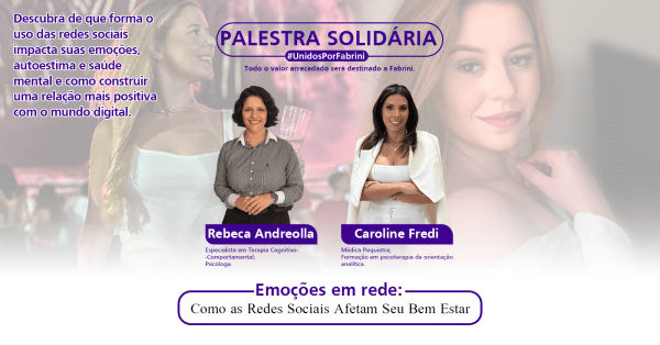 Banner Palestra Beneficente: Unidos Por Fabrini