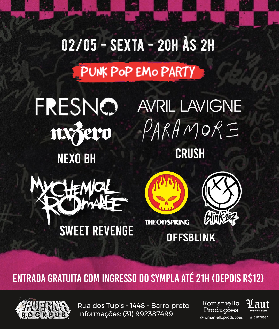 02/05 - Punk Pop Emo Party: Paramore, Offspring, My Chemical