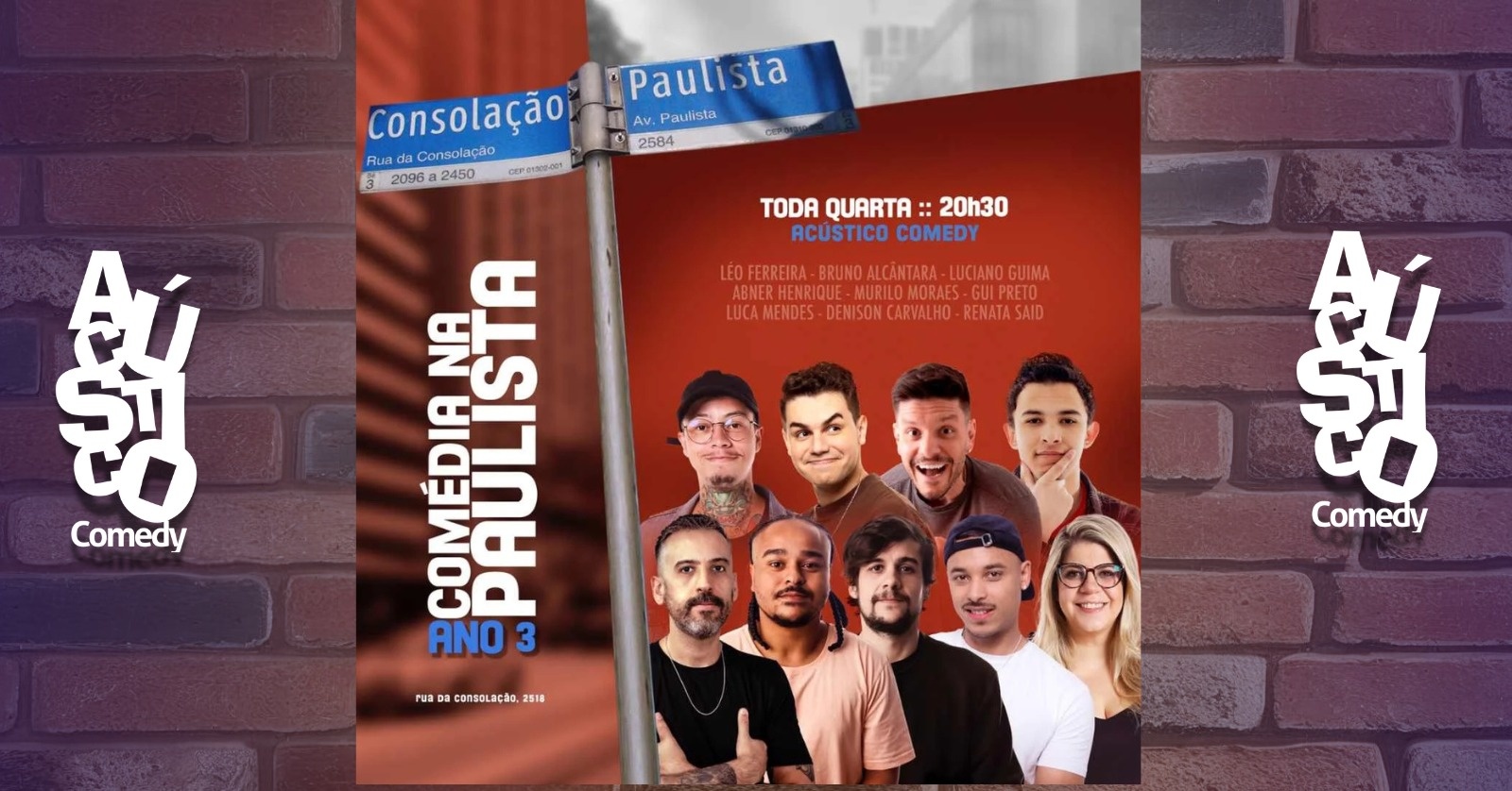 Quarta Comedia na Paulista com a Consolaçao em São Paulo