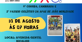 9ª Corrida e Caminhada da APAE  (Correr, Andar e Rodar) e o 2º Passeio Ciclístico