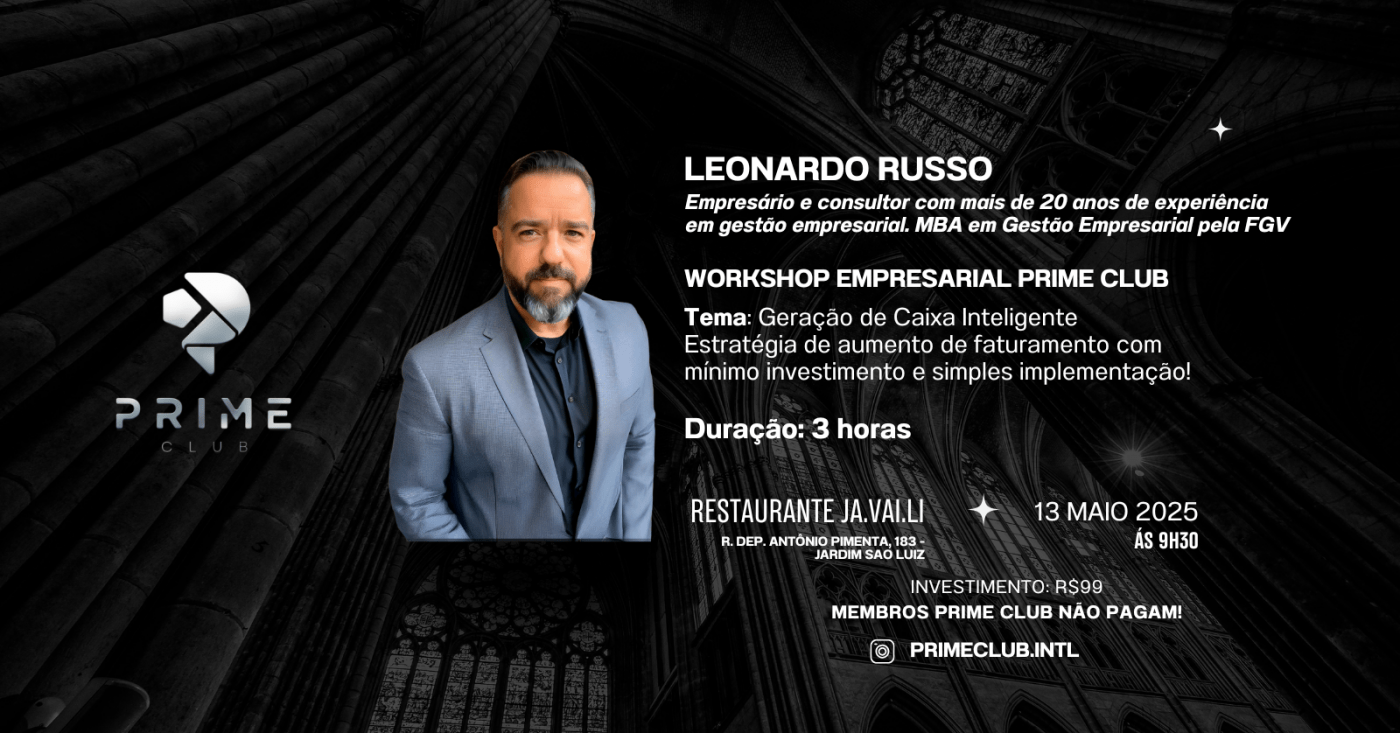 Workshop Prime com Leonardo Russo em Montes Claros - Sympla