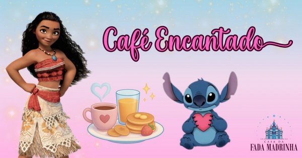 Banner Café Mágico com os Personagens do Reino Encantado