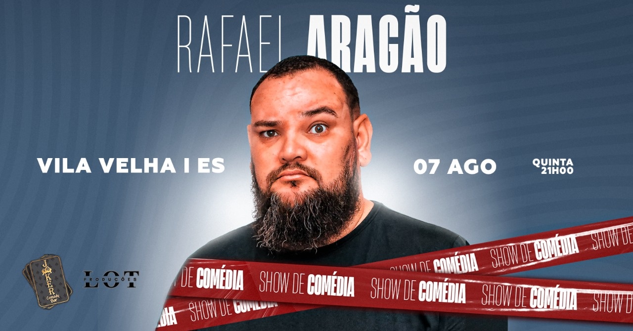Rafael Aragão - Tô de Escala - Quinta 07 de Agosto as 21h - Joker Comedy Bar - Vila Velha/ES