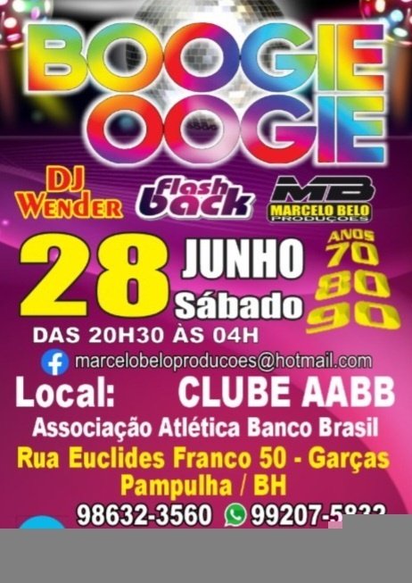 Banner BOOGIE OOGIE A FESTA - ANOS 70 80 90