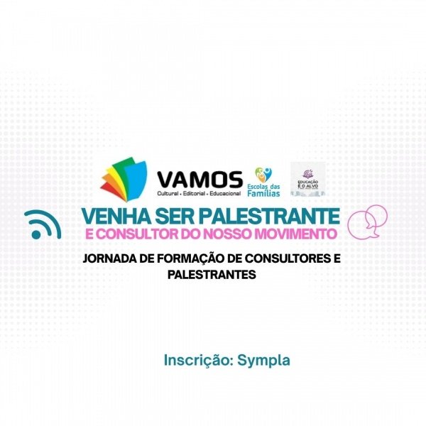 Banner JORNADA DE FORMAÇÃO DE CONSULTORES E PALESTRANTES NÍVEL 1 - VAMOS