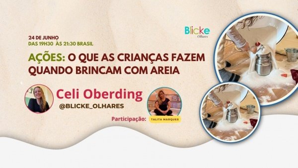 Banner Ações: O que as crianças fazem quando brincam com areia