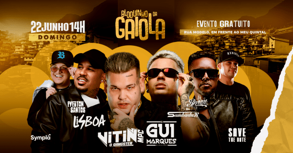 Banner BLOQUINHO DA GAIOLA | 22 DE JUNHO | EVENTO GRATUITO