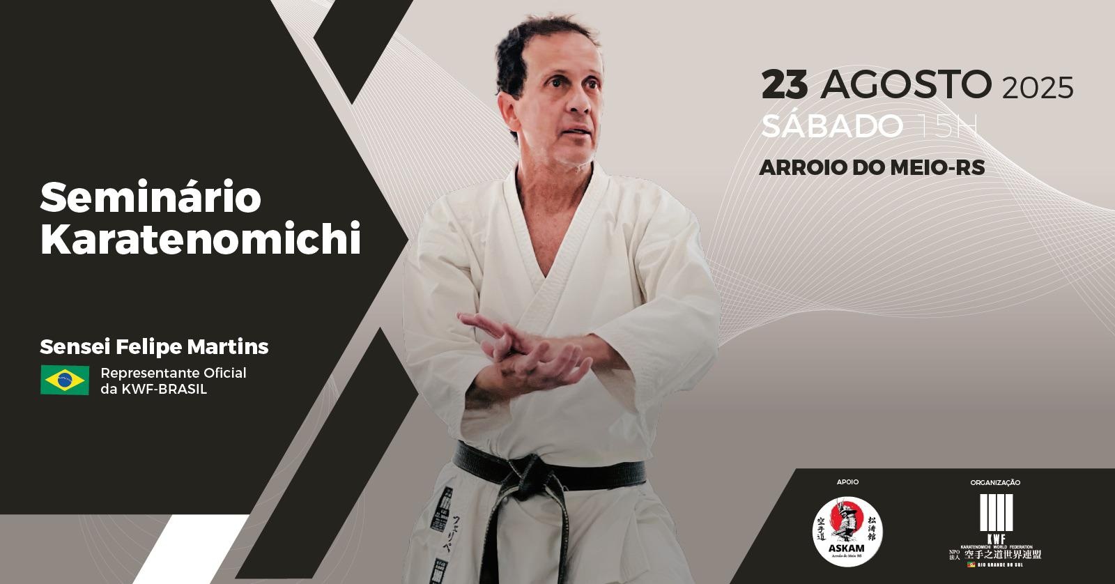 Seminário Karatenomichi, com Sensei Felipe Martins, Representante Oficial KWF-BRASIL