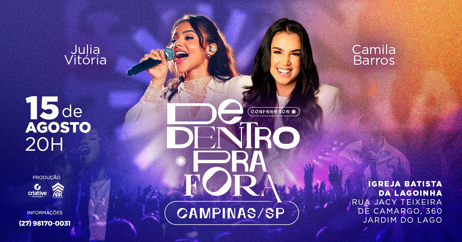 JULIA VITÓRIA E CAMILA BARROS NA CONFERÊNCIA DE DENTRO PRA FORA - CAMPINAS