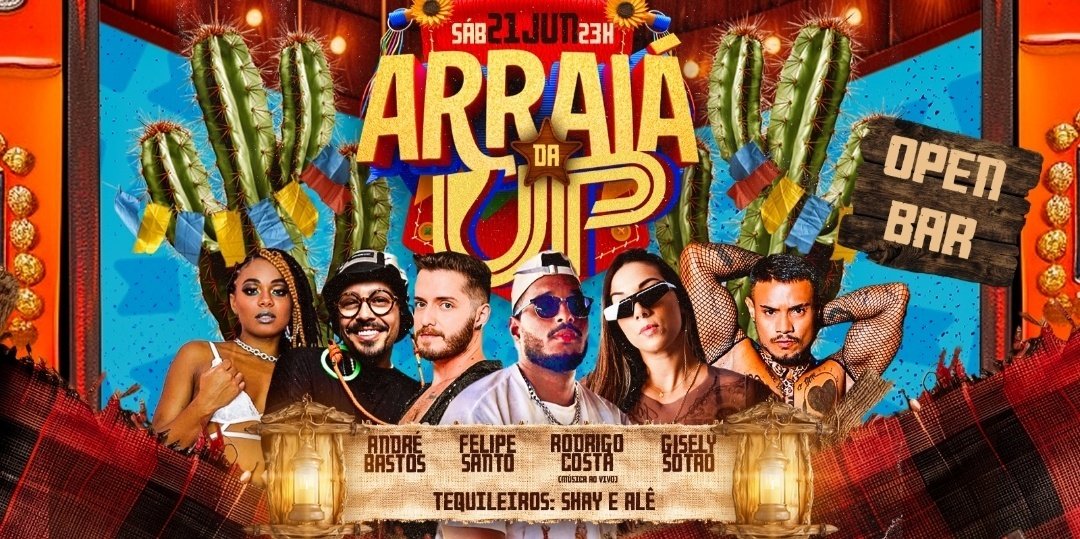 ARRAIÁ DA UP + OPEN BAR + Show Ao Vivo em Rio de Janeiro - Sympla