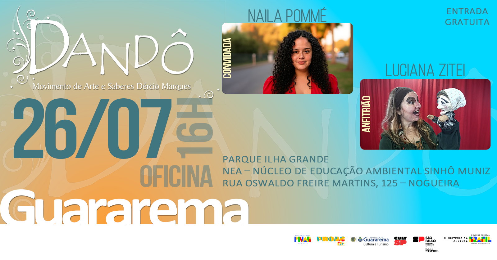 Oficina com Luciana Zitei (Guararema - SP) e Naila Pommé (teatro e artes visuais)