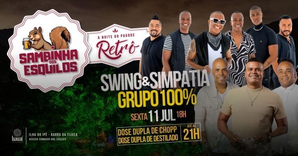 Banner SAMBINHA DOS esquilos - Noite do pagode retrô