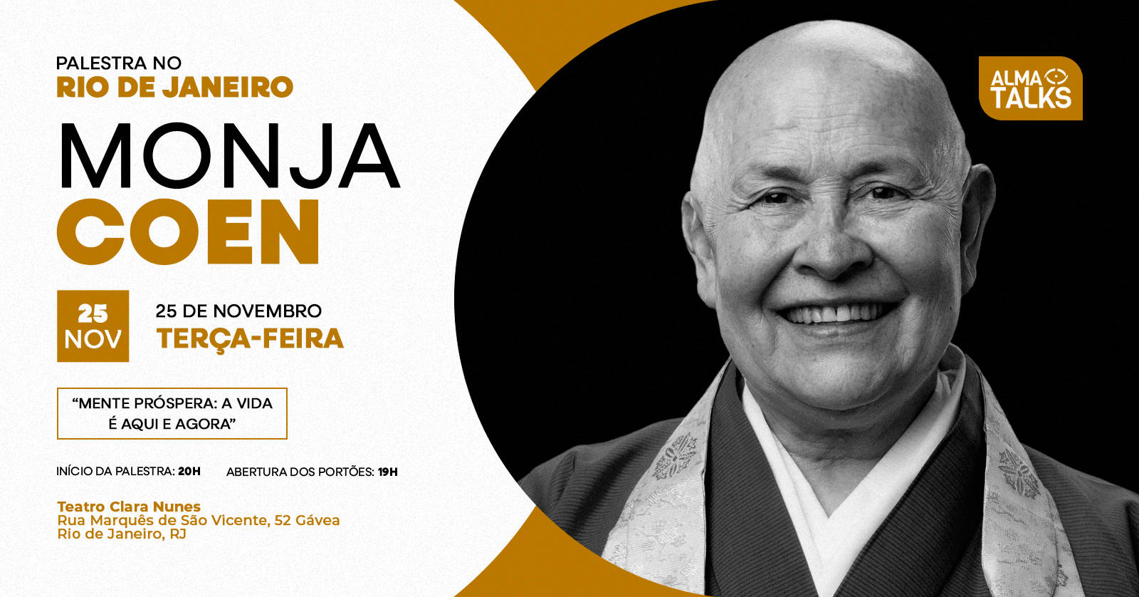 Monja Coen no Rio de Janeiro - Palestra "Mente Próspera: A Vida é Aqui e Agora"