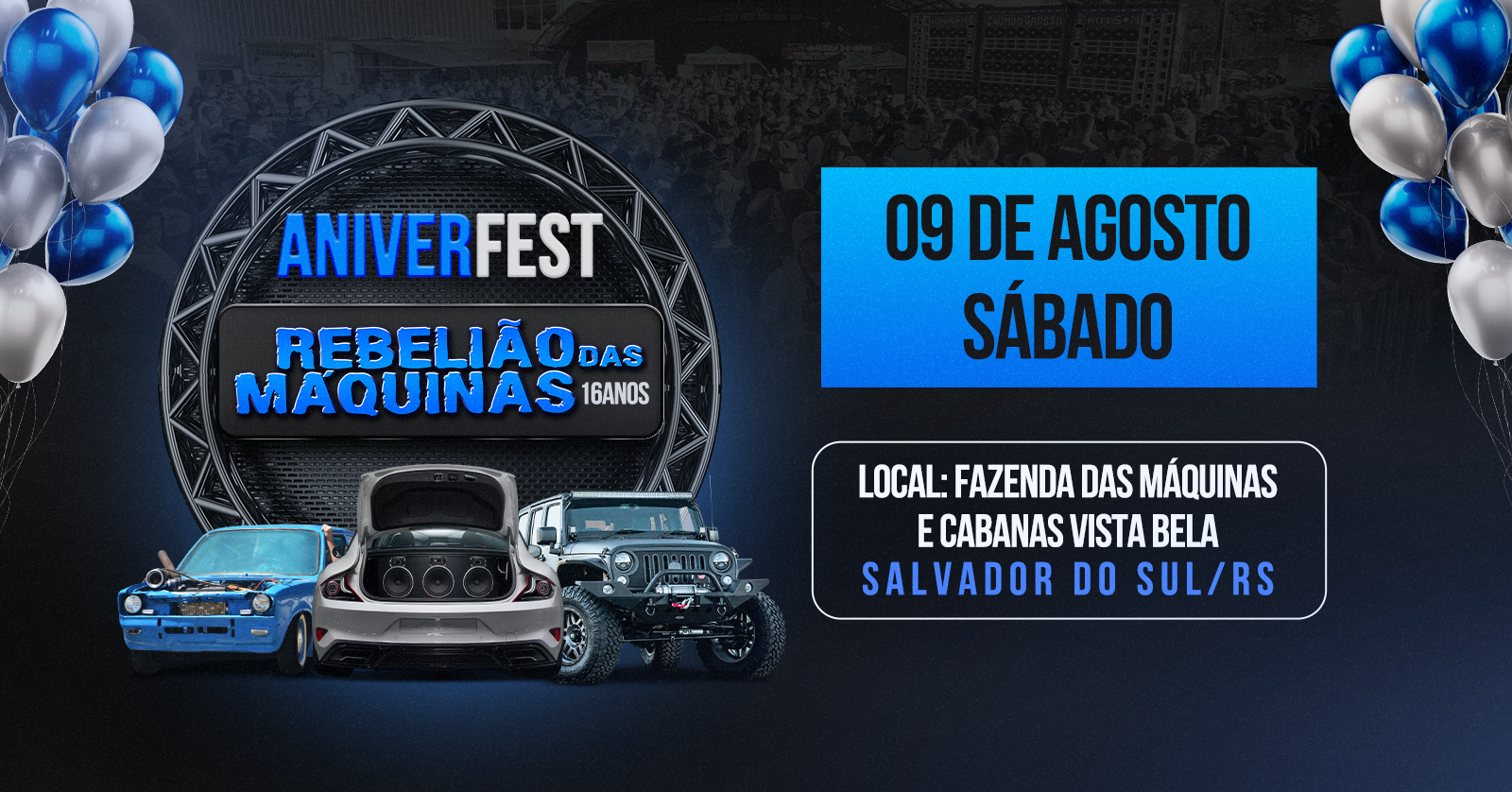 REBELIÃO DAS MÁQUINAS: ANIVERFEST 16 ANOS NA FAZENDA DAS MÁQUINAS EM SALVADOR DO SUL/RS!