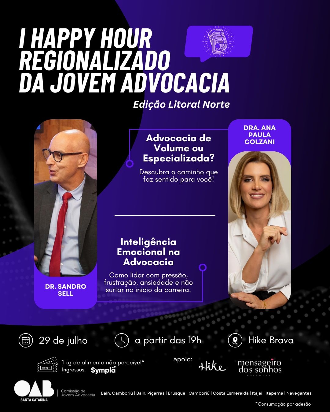 I HAPPY HOUR REGIONALIZADO DA JOVEM ADVOCACIA | ED. LITORAL NORTE DE SANTA CATARINA
