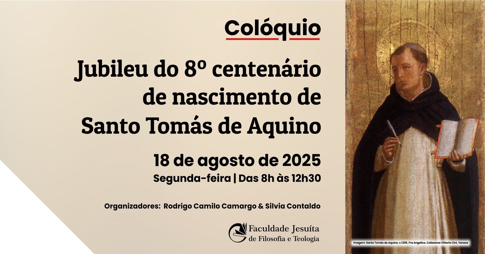Colóquio Jubileu 8º centenário do nascimento de Santo Tomás de Aquino