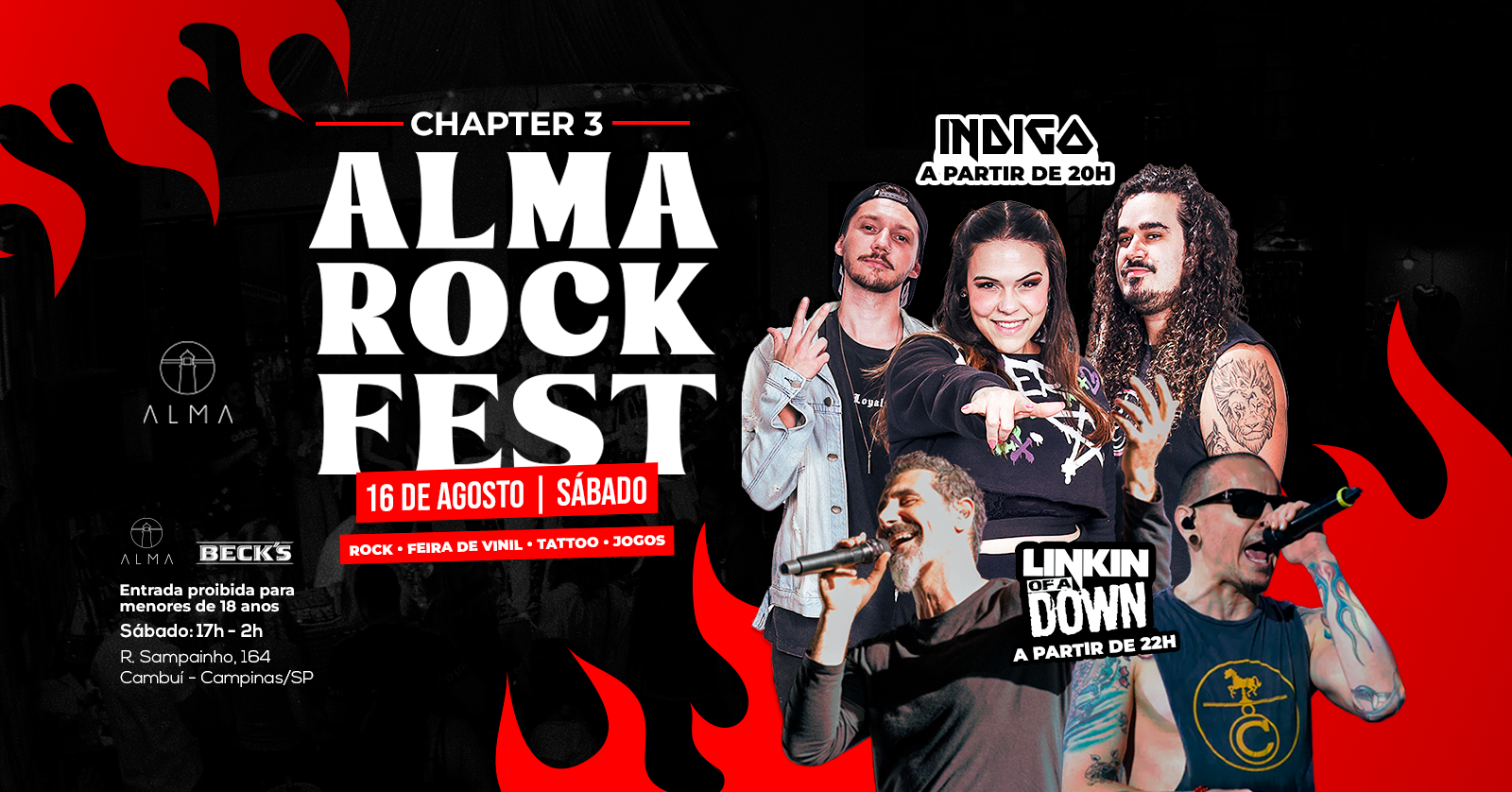 3ª EDIÇÃO DO ALMA ROCK FEST  NO ALMA CAMPINAS| 16.08