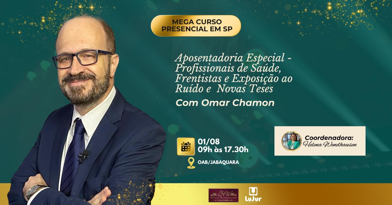 MEGA CURSO COM O PROF OMAR CHAMON - APOS. ESP., PROFISSIONAIS DE SAÚDE, FRENTISTAS, RUÍDO E TESES
