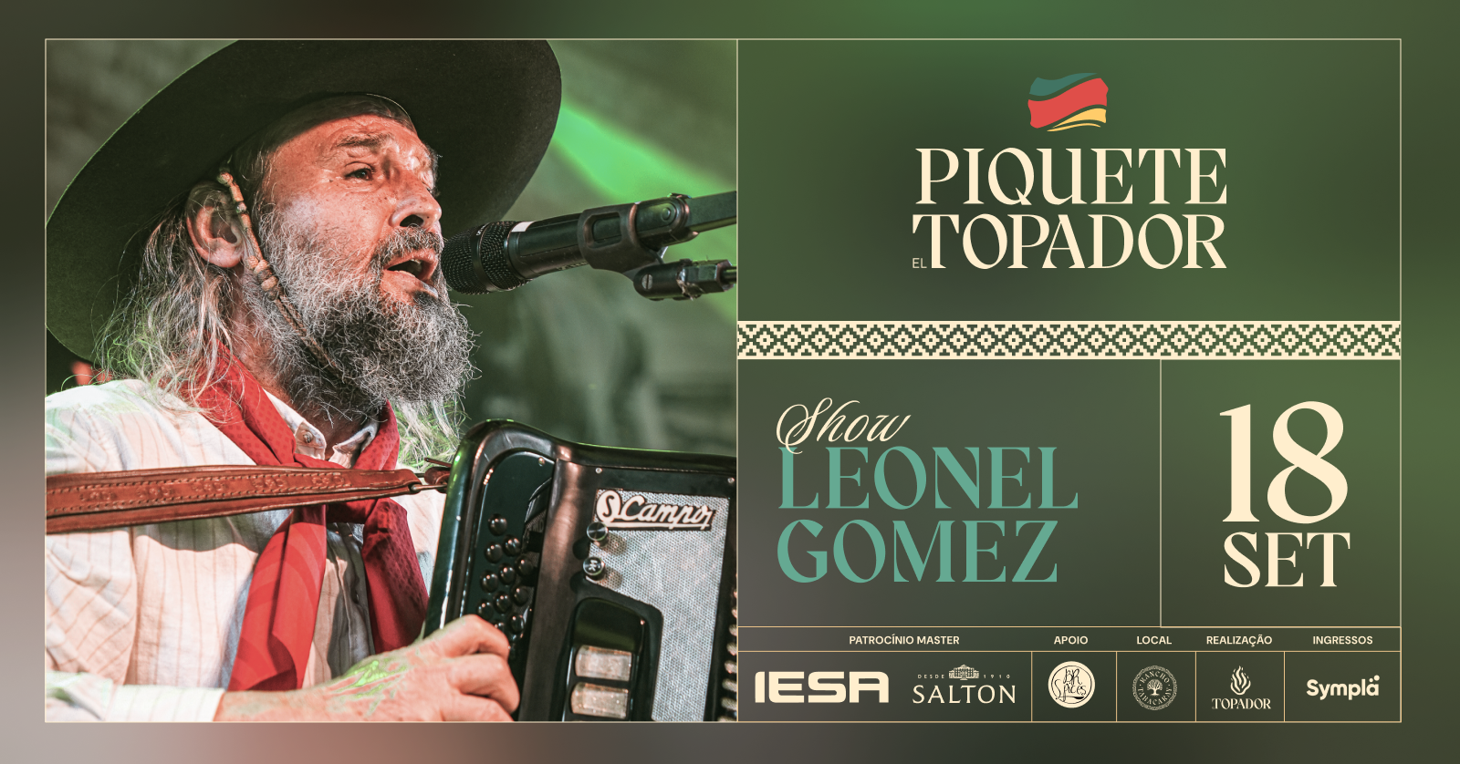 Show com Leonel Gomez | 18 de setembro | Piquete El Topador