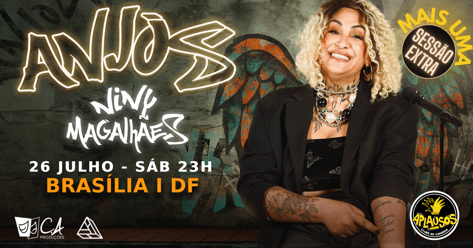 SESSÃO EXTRA 23h - Niny Magalhães em Anjos - Comédia stand-up