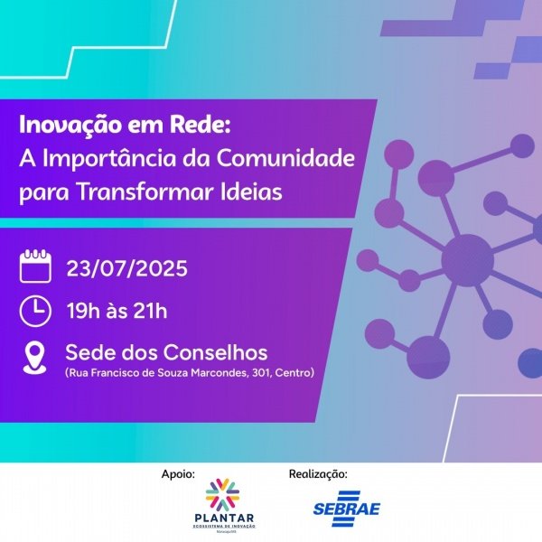 Imagem do evento Palestra: Inovação em rede: a importância da comunidade para transformar ideias em realidade