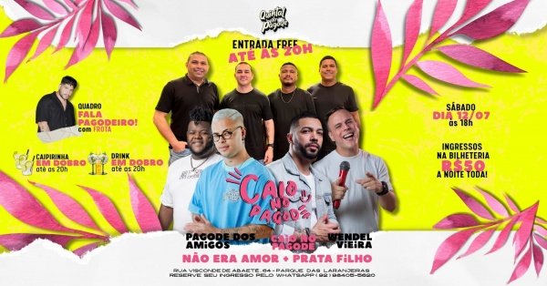 Imagem do evento Quintal do pagode _ CAIO NO PAGODE