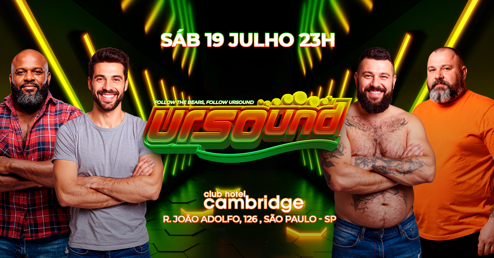 URSOUND - SÁBADO, 19 de Julho de 2025, a partir das 23h no Club Hotel Cambridge