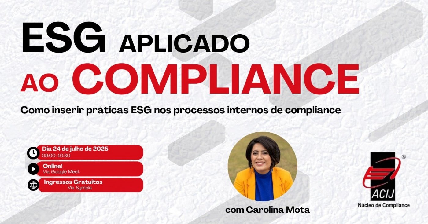 Evento ABERTO "On-Line" ESG Aplicado ao Compliance - online - Sympla