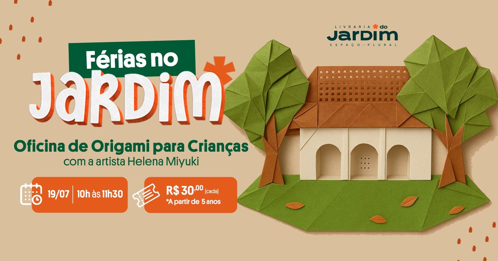 Férias no Jardim – Oficina de Origami para Crianças
