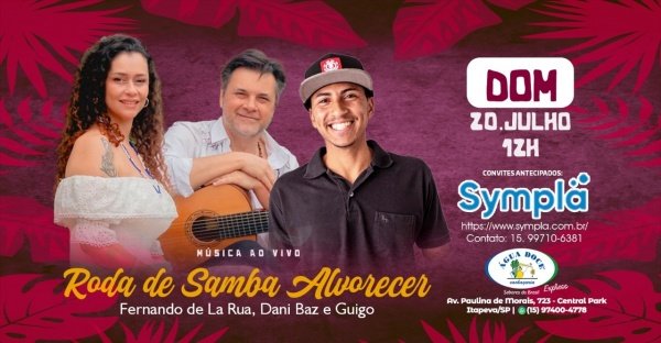Imagem do evento Roda de Samba Alvoreçer na Água Doce Cachaçaria