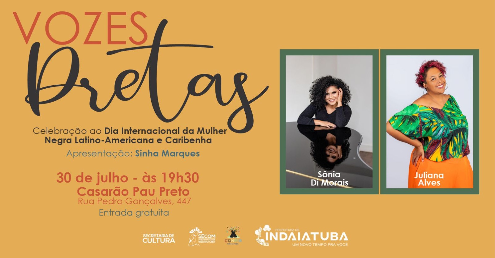 SHOW VOZES PRETAS-Dia Internacional da Mulher Negra Latino-Americana e Caribenha.