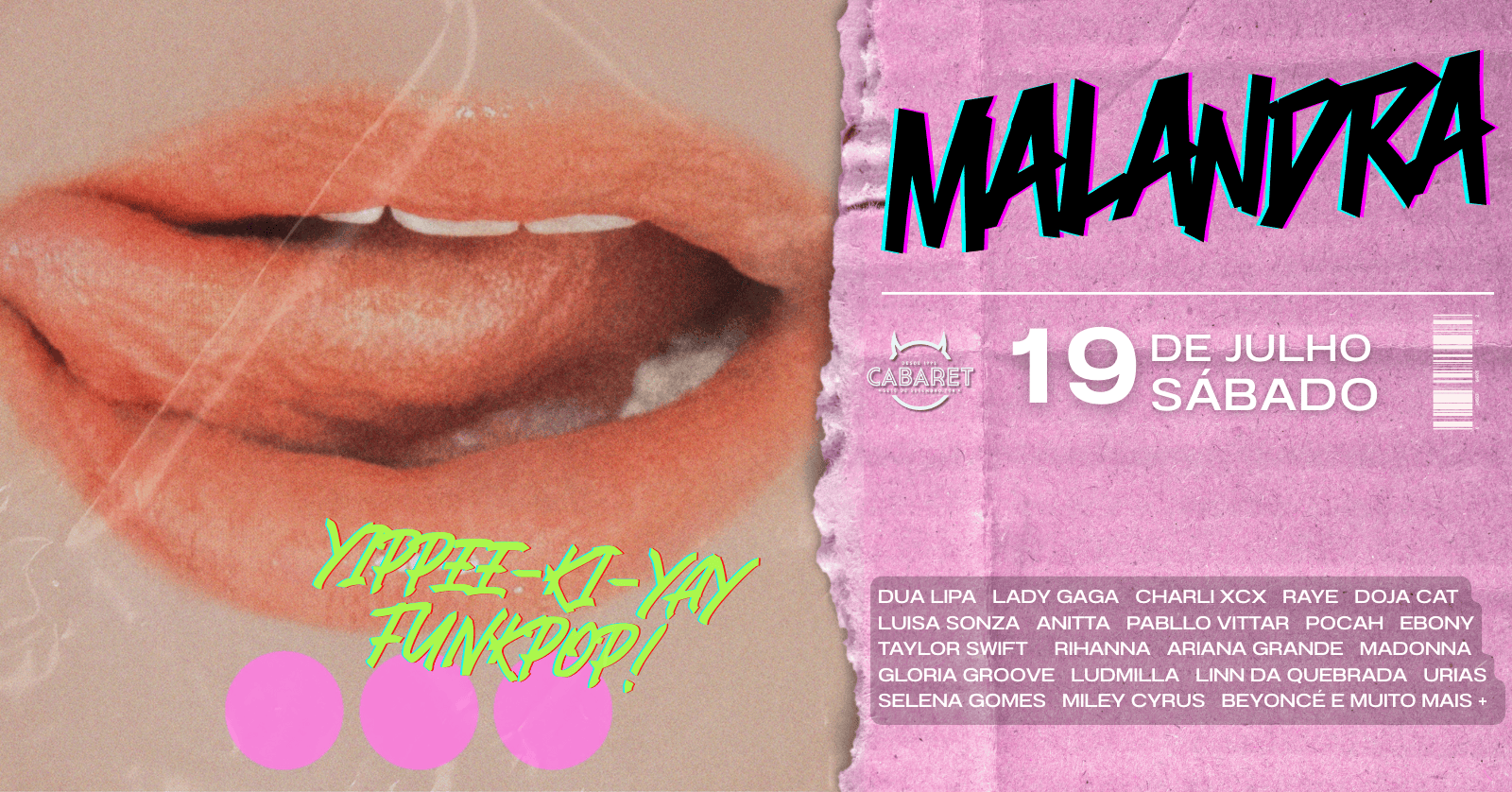 MALANDRA - FUNKPOP! - SÁBADO - 19/07